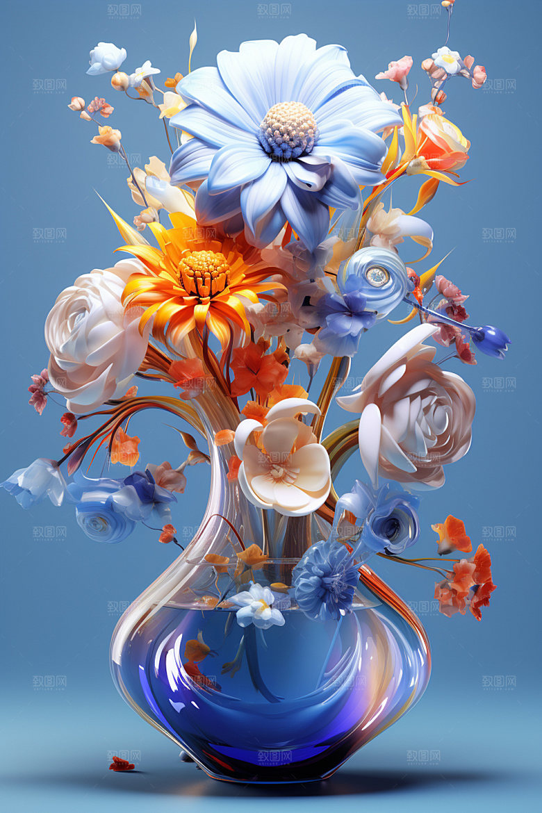 插花家居花瓶模型