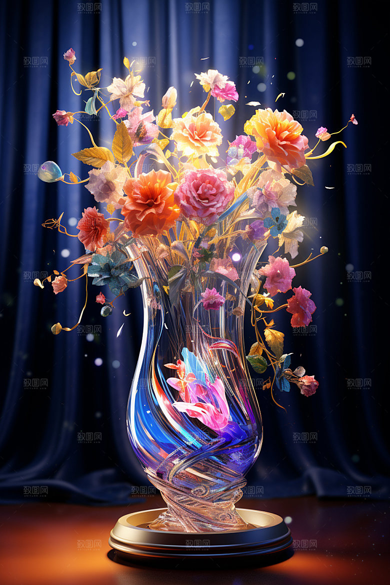 插花立体花艺模型