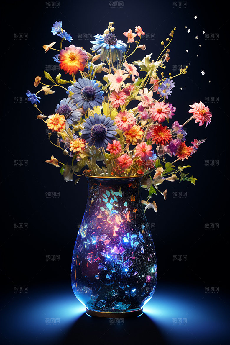 插花立体艺术模型
