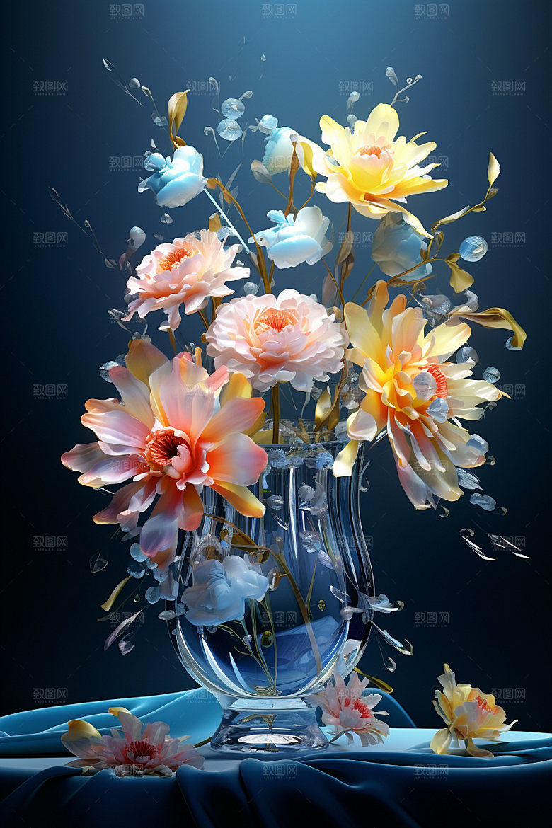 插花立体3D模型