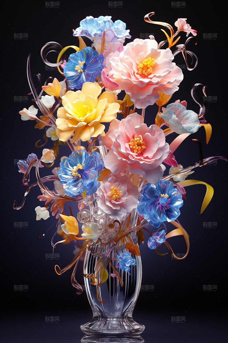 插花家居花瓶模型