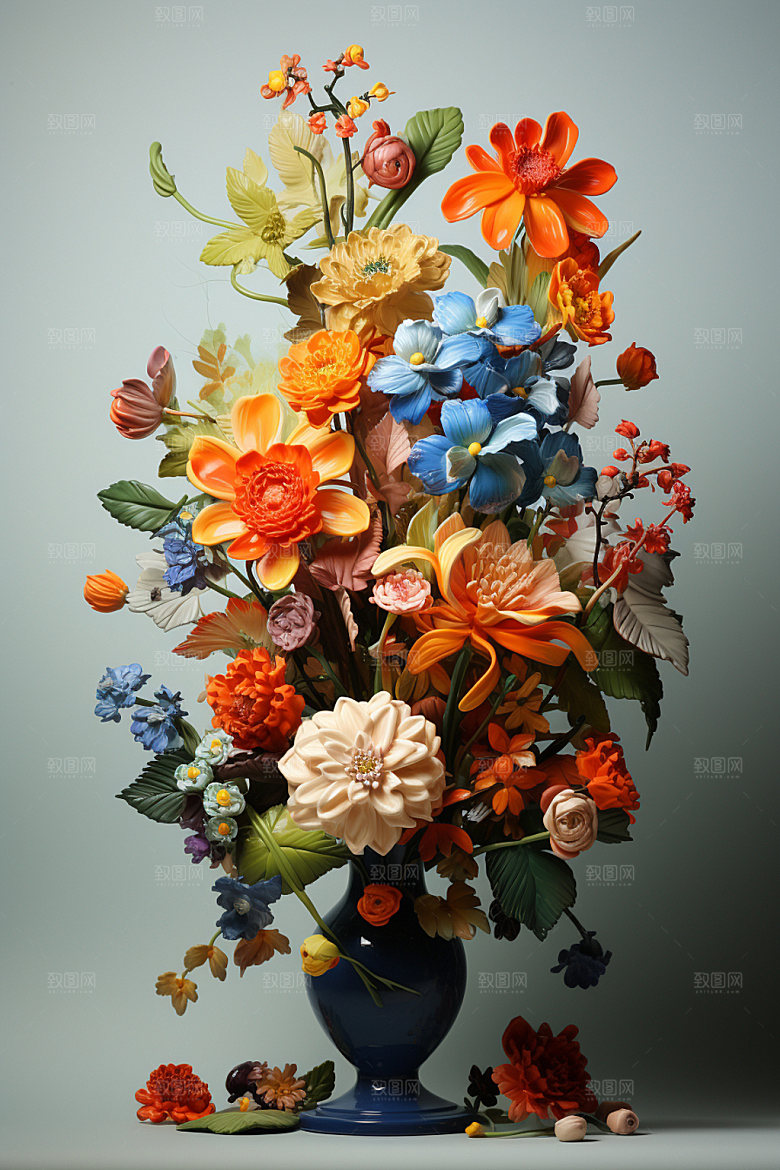 插花花瓶艺术模型