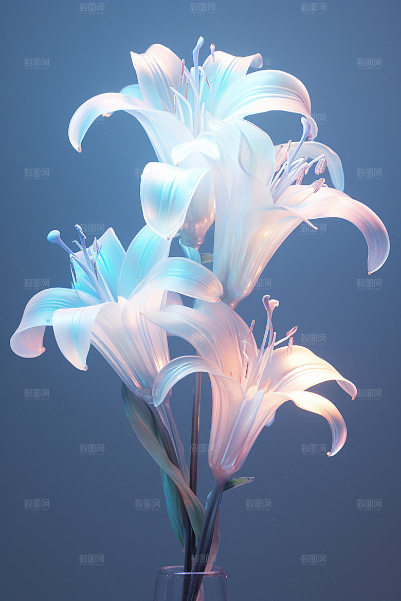 插花唯美立体模型