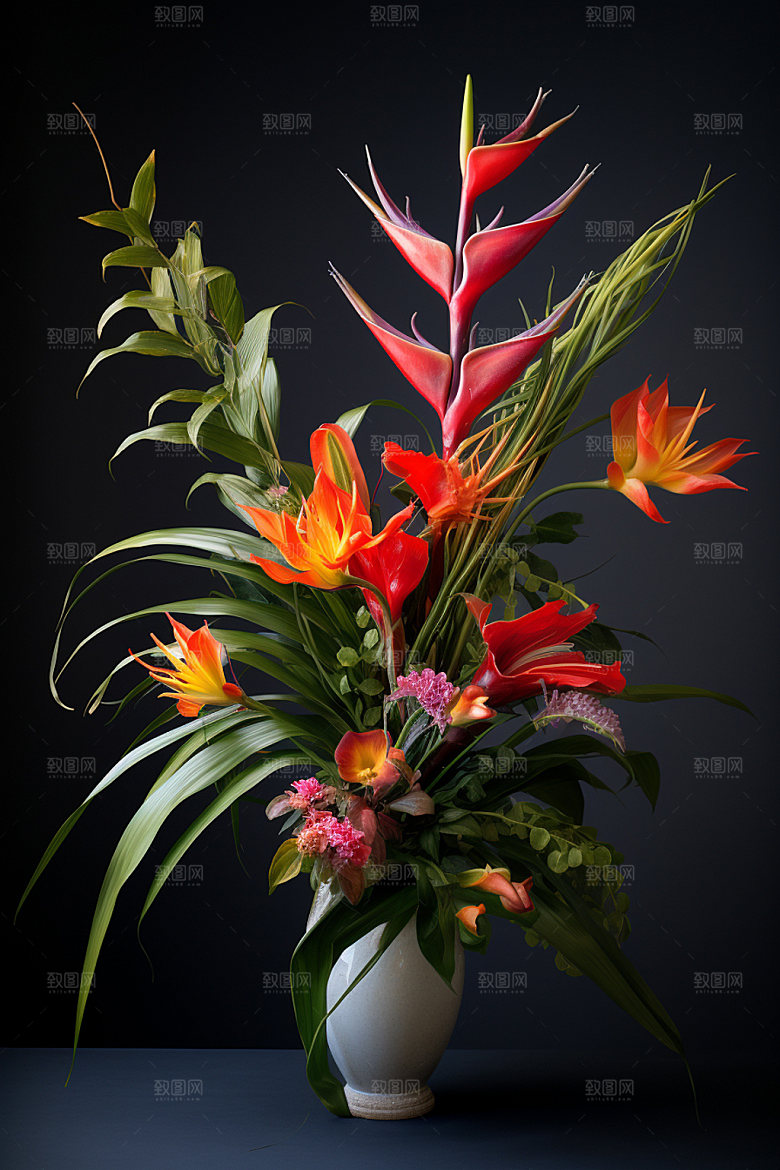 插花装饰花瓶模型