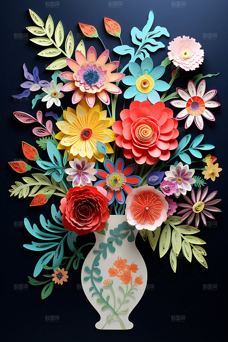 插花立体唯美模型