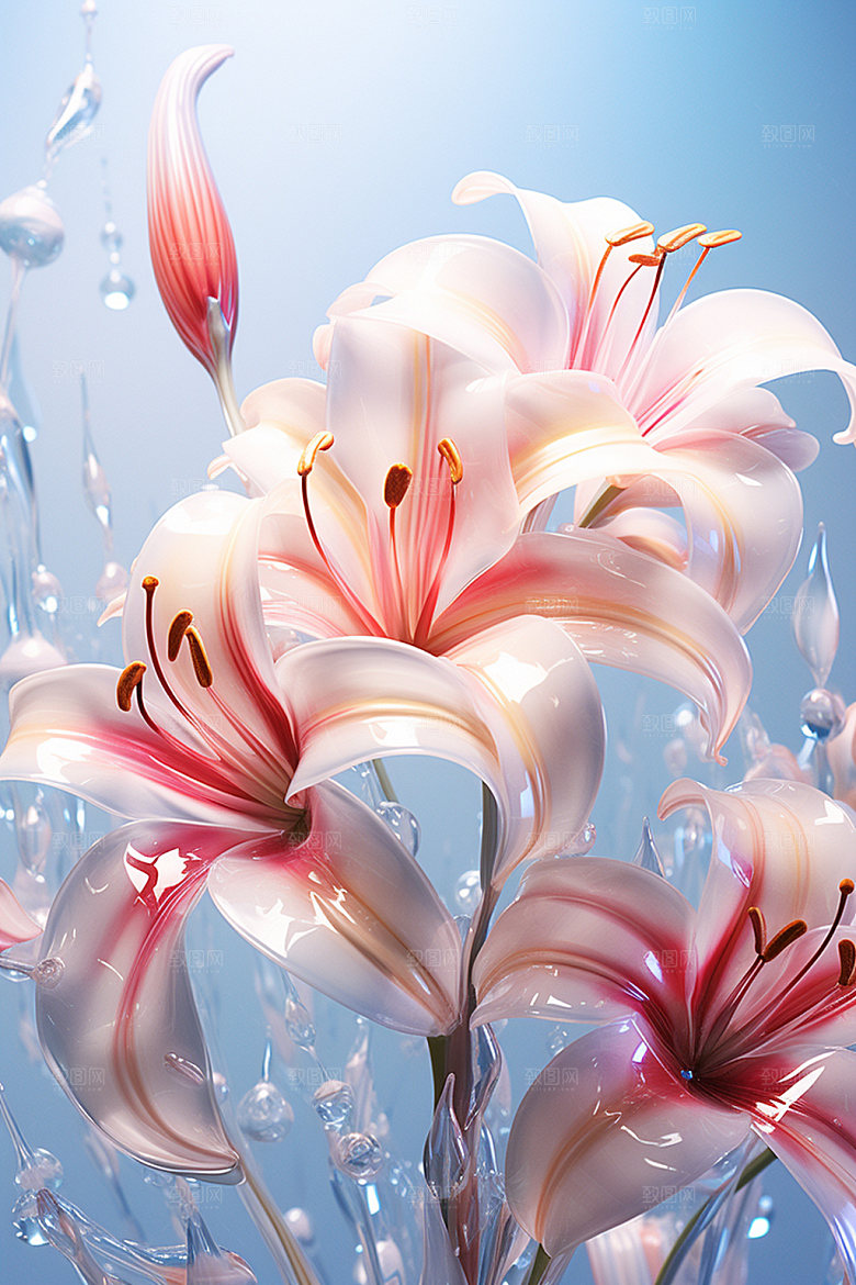插花立体唯美模型