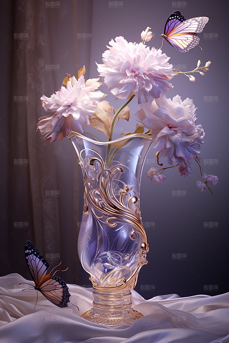 插花立体家居模型