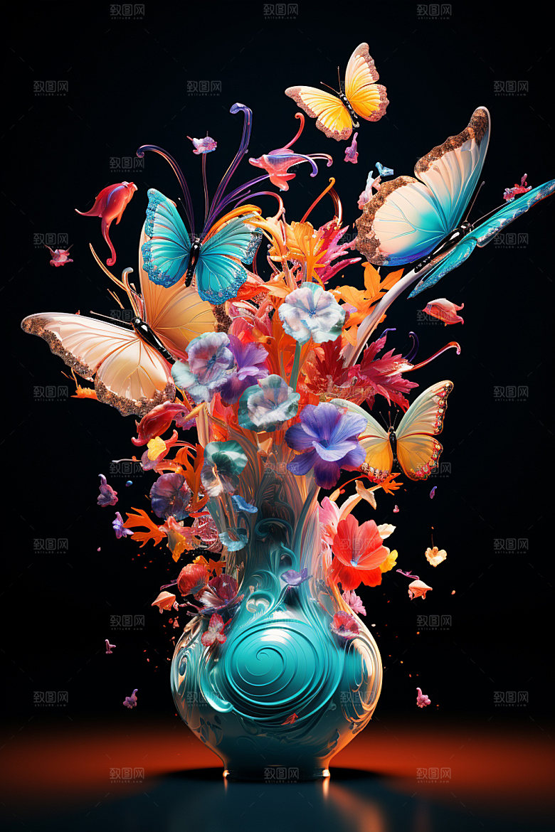 插花唯美花艺模型
