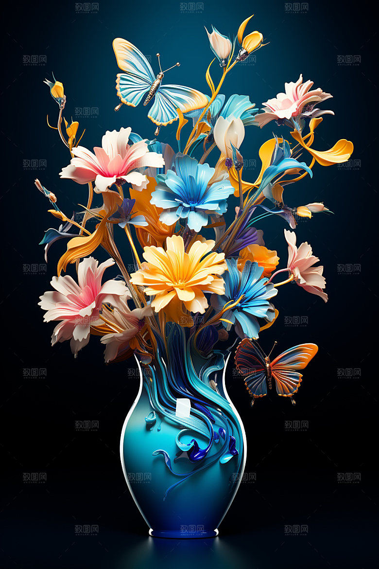 插花艺术装饰模型
