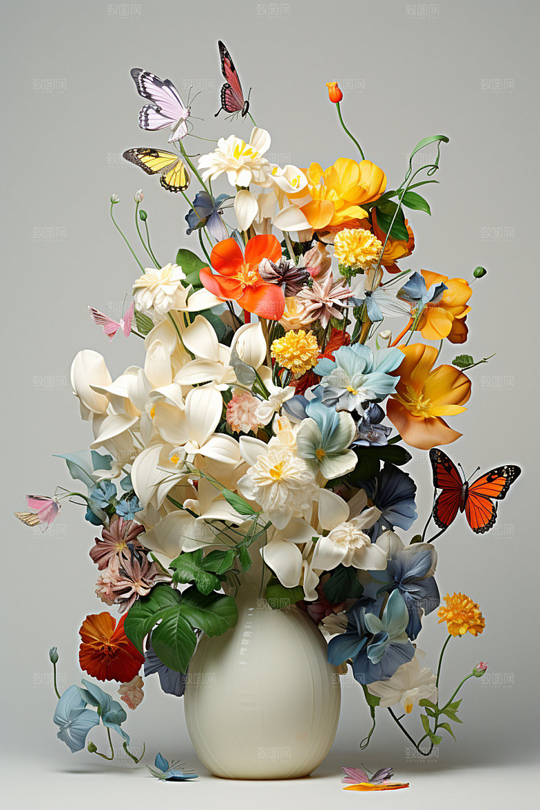 插花立体花艺模型