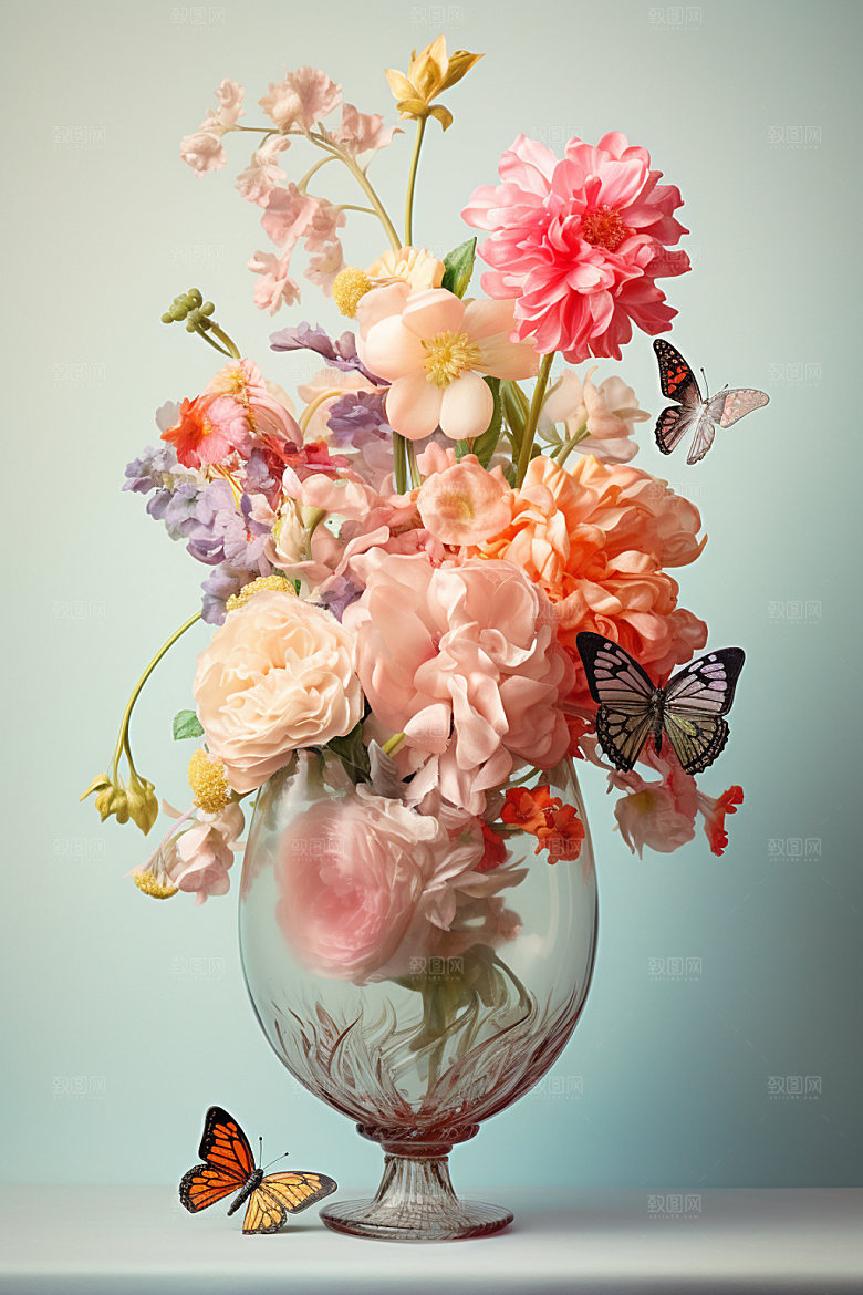 插花花瓶家居模型