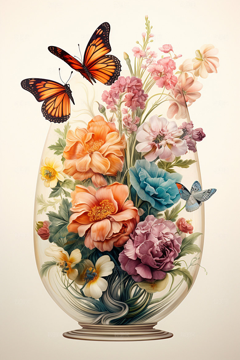 插花花艺花瓶模型