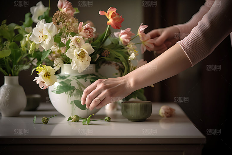 插花鲜花花艺摄影图