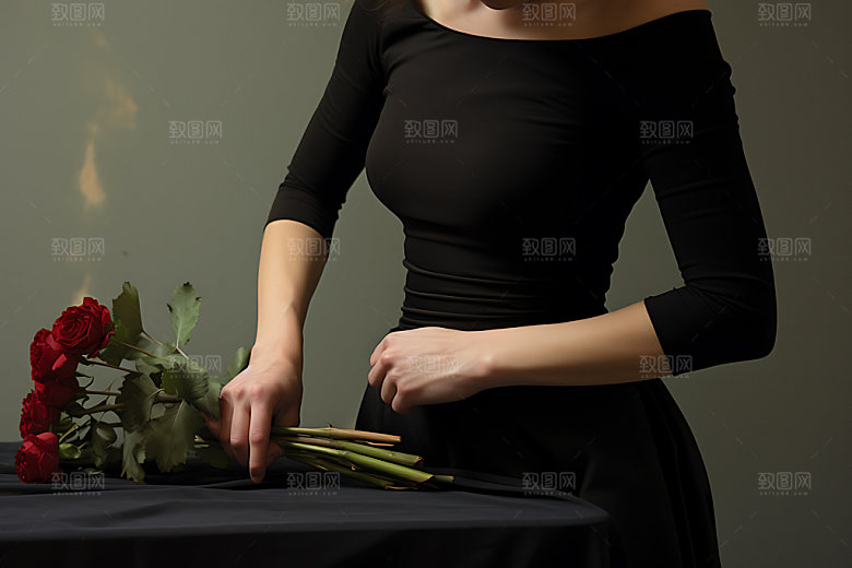 插花唯美生活实景摄影图
