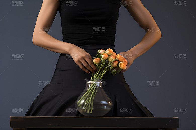 插花鲜花美学摄影图