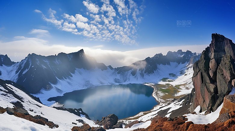 长白山天池自然旅游摄影图