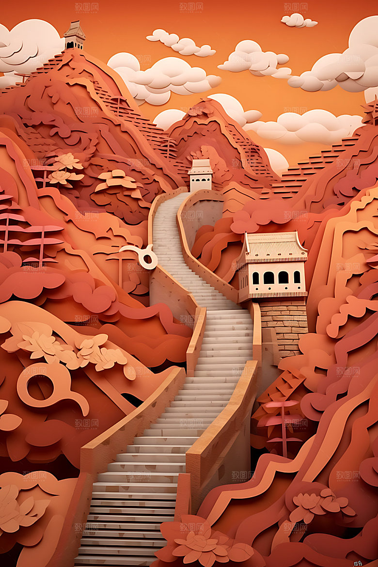 万里长城风景艺术装饰画