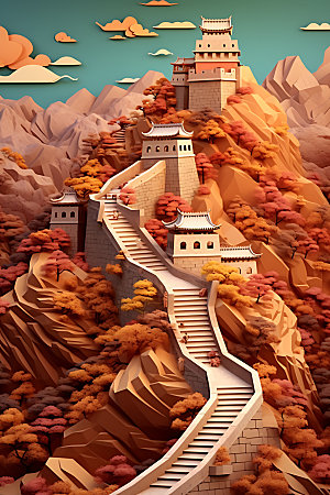 万里长城中国风艺术装饰画