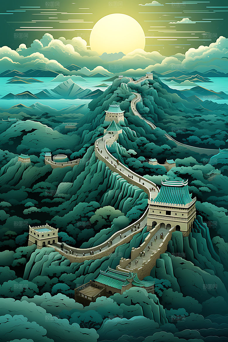 万里长城风景艺术装饰画