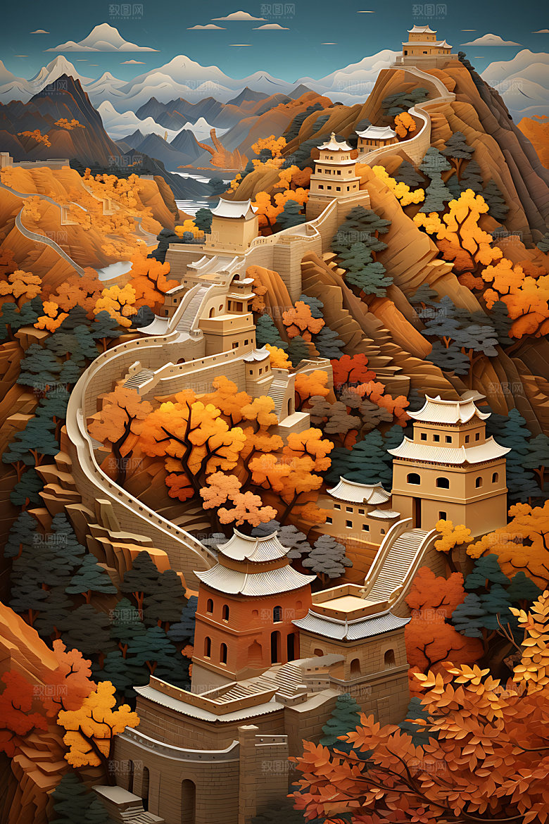 万里长城风光风景装饰画