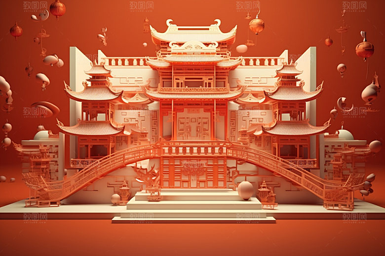电商促销C4D产品展台模型素材
