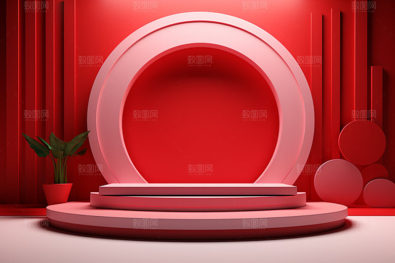 电商促销产品展台C4D模型素材