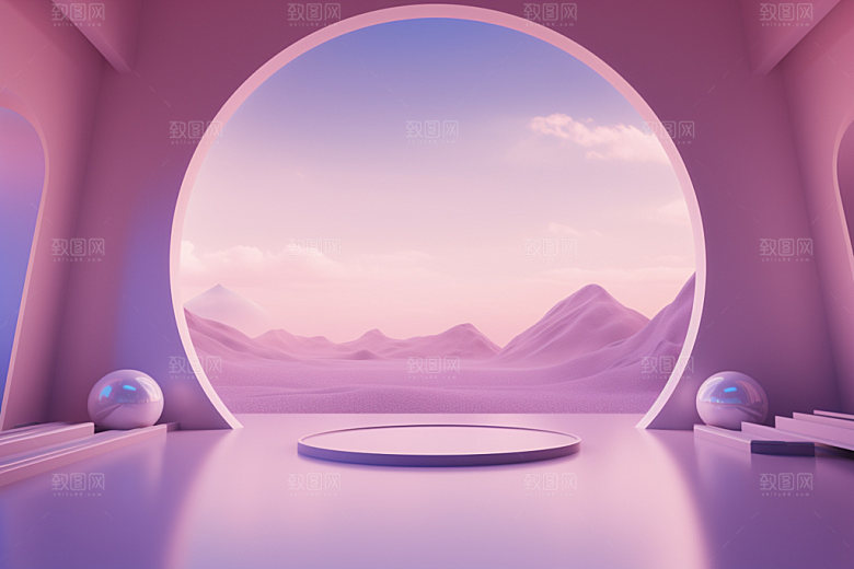 电商促销C4D场景背景模型素材