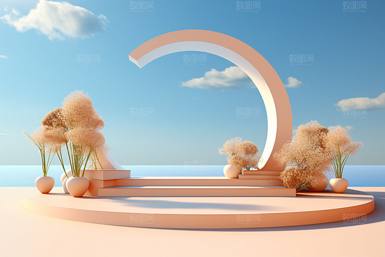 电商促销场景背景主题模型素材