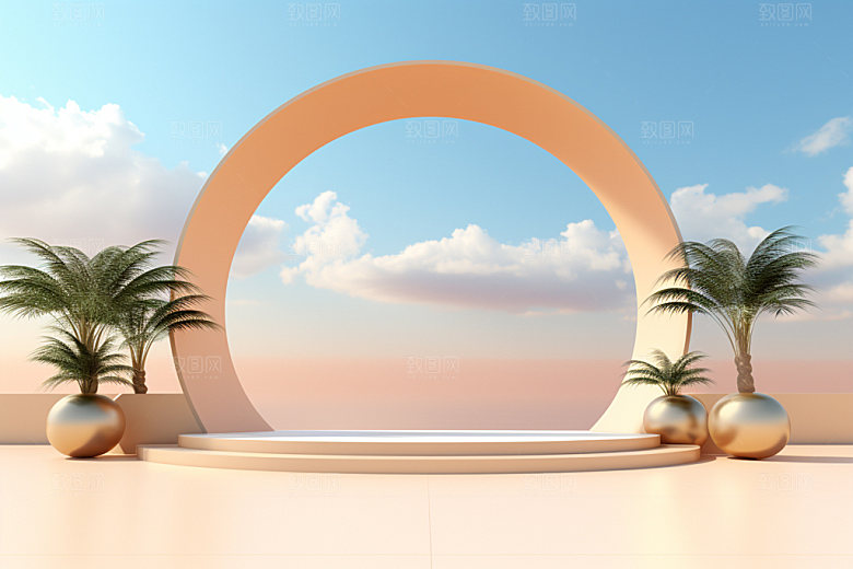 电商促销场景背景产品展台模型素材