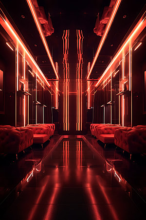 潮流酒吧模型光效室内效果图