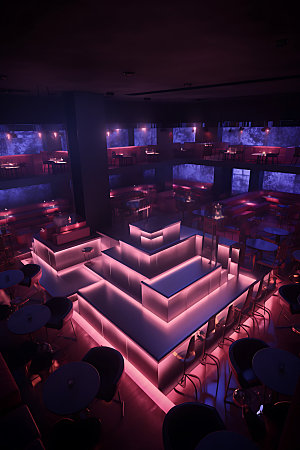 潮流酒吧动感模型室内效果图