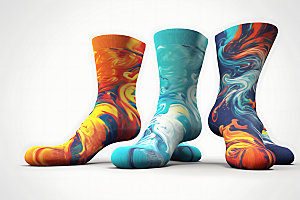 炫彩袜子风格化彩色素材