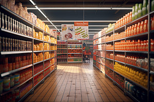 超市货架购物场景货柜摄影图