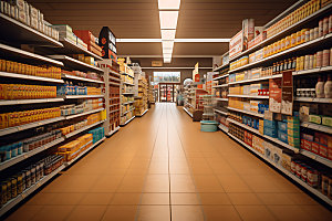 超市货架商超购物场景摄影图