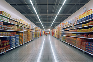 超市货架百货购物场景摄影图