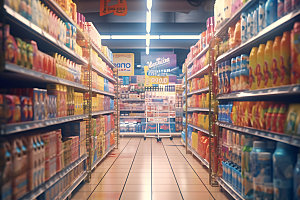 超市货架商超货柜摄影图