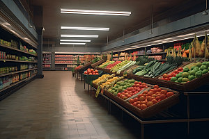超市货架百货生活购物摄影图