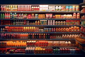 超市货架购物场景商超摄影图