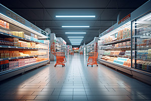 超市货架百货生活场景摄影图