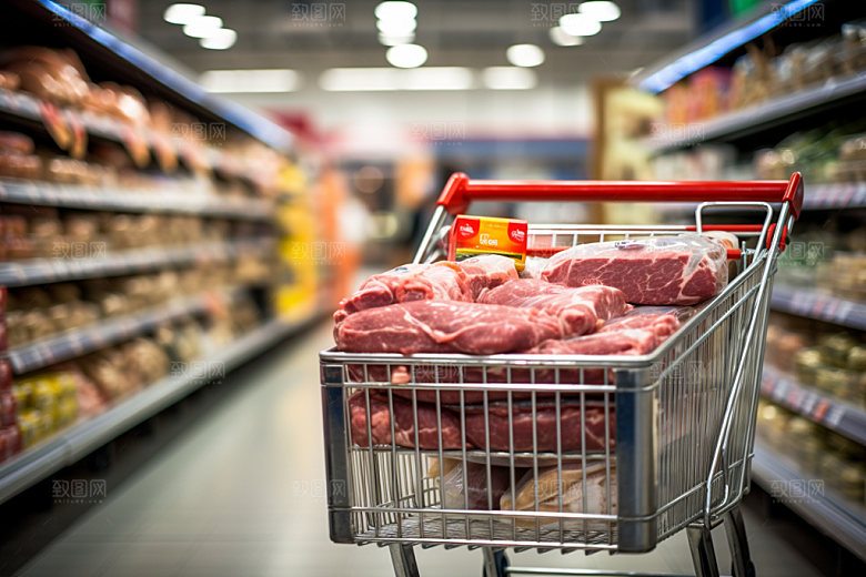 超市货架食品货架生活场景摄影图