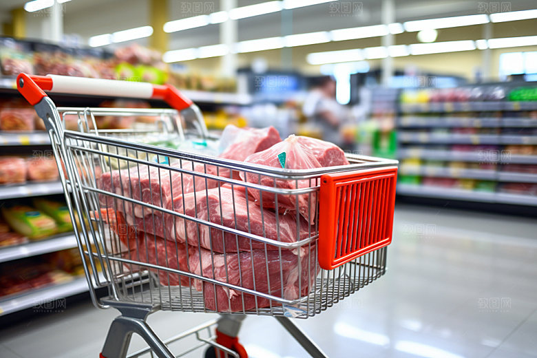 超市货架食品货架购物摄影图