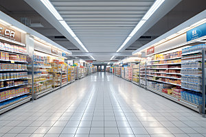 超市货架商品购物摄影图