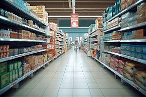 超市货架食品货架商品摄影图