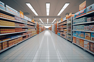 超市货架食品货架高清摄影图