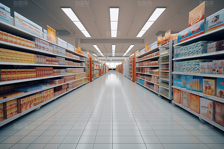 超市货架食品货架高清摄影图
