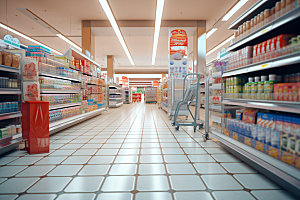超市货架购物食品货架摄影图