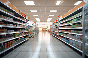 超市货架商品食品货架摄影图