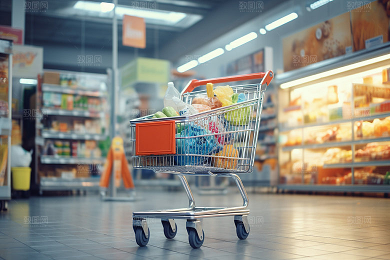 超市货架商品食品货架摄影图