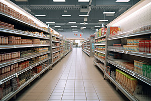 超市货架购物商品摄影图