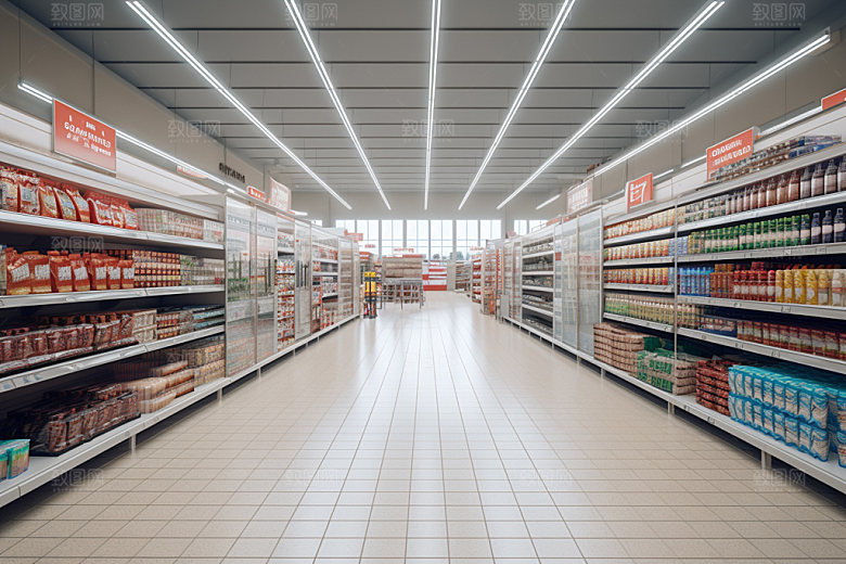 超市货架商超食品货架摄影图